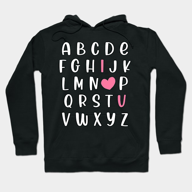 ABC I Love You Cute Alphabet Valentines Day Gift Hoodie by Boneworkshop